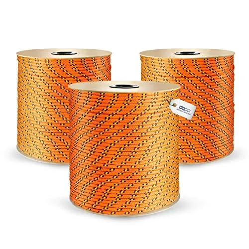 100m POLYPROPYLENSEIL 2mm ORANGE Traglast bis 82 kg Flechtleine Textilseil Leine Schnur Rope Kunststoffseil Polyseil geflochten