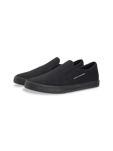 Tommy Hilfiger VULC CORE SLIP ON Slip-On Sneaker für Herren in Schwarz (Größe 44) - Sportlicher Slip-On Freizeitschuh mit seitlichem Logoschriftzug. Ideal für den Alltag, bequem und stylisch dank hochwertiger Materialien.