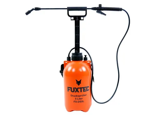 FUXTEC Drucksprühgerät FX-DS5L – 5 Liter Drucksprüher - Drucksprüher für Garten und Haus, ideal für Düngung und Schädlingsbekämpfung. Mit großem 5L Tank für lange Einsätze und hohem Komfort dank Tragegurt.