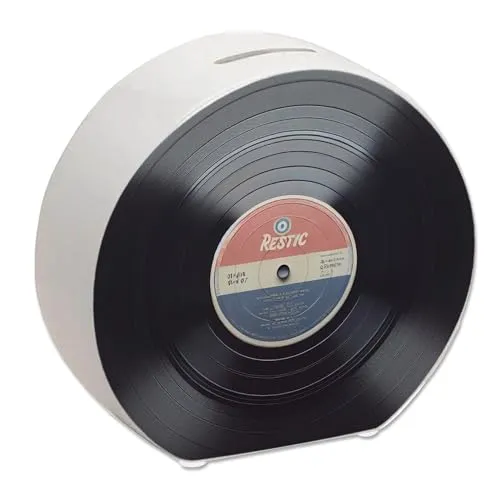 Schallplatte Spardose Kreisförmige Retro Schallplatte Spardose mit authentischem Label Vinyl Musik Liebhaber Geschenk