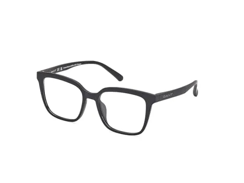 GANT Brille mit Sehstärke für Unisex optional mit Sonnenbrillentönung oder Blaulichtfilter, Quadratisch, gefertigt aus Kunststoff, Modell: GA50012 (inklusive Brillenetui)