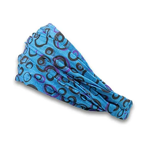 KUNST UND MAGIE unisex hippie Kopfband Stirnband Goa Yoga, Farbe:Blau