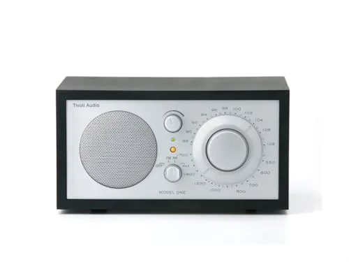 Tivoli Audio Model ONE Radio Schwarz silber - Retro Mono-Radio mit hervorragendem Klang, Holzgehäuse und AUX-Eingang
