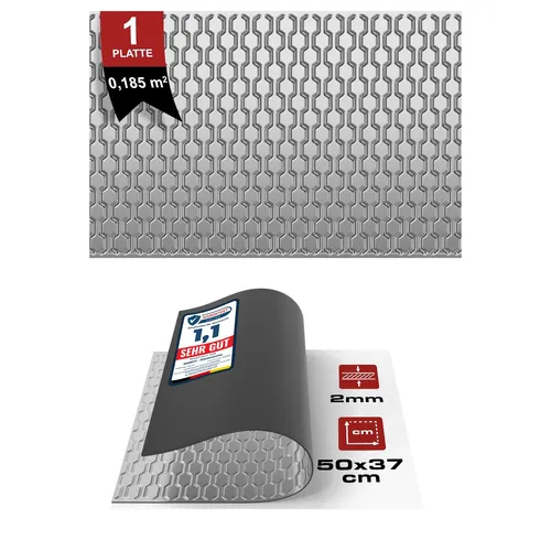 Schalldämmung Alubutyl Dämmmatte 50x37cm 0,185m² Anti Dröhn Vibration Auto Boot