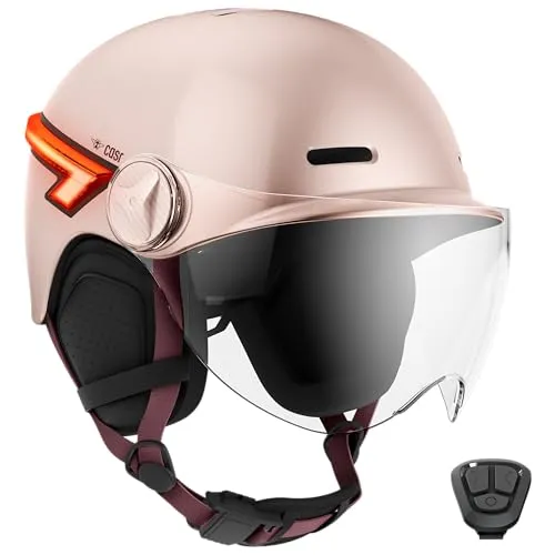 CASR Glow LED-Kopfschutz Fahrrad mit abnehmbarem Visier