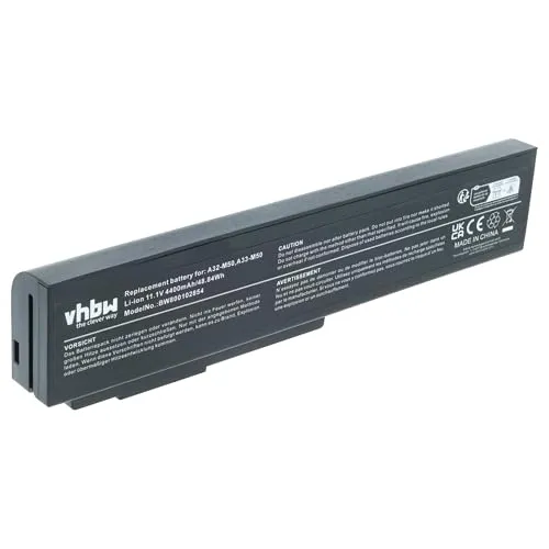 vhbw Akku kompatibel mit Asus N61J, N53Jg, N53Jf, N53, N61Jq, N53-Serie, N61Ja, N43-Serie, N61 Notebook (4400 mAh, 11,1 V, Li-Ion)