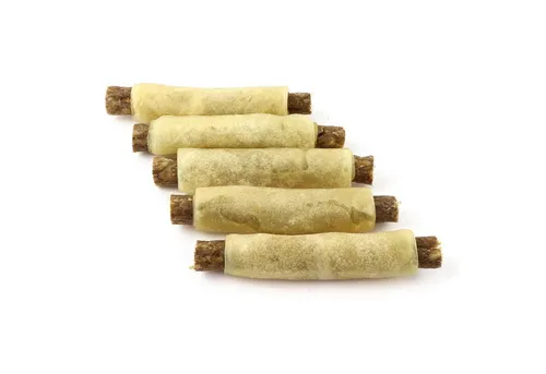 DOGBOSS DOGBOSS 100% Natur gefüllte Kaurollen, hergestellt in EU 5er Set Ente Apfel 17 cm, Snack für: Hunde