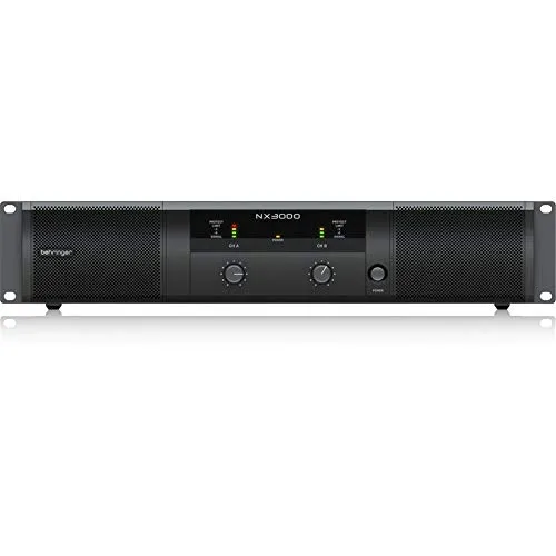Behringer NX3000 - Ultraleichte 2-Kanal Endstufe - Verstärker mit 2x 900 Watt an 4 Ohm, ideal für mobile Anwendungen, integrierter Limiter und Frequenzweiche für perfekten Klang.