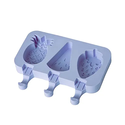 Fisura - Eiscremeform BPA-freie Silikonform für Eiscreme. Form für Eis am Stiel mit origineller Form. Eiscremeform mit wiederverwendbaren Stäbchen und Deckel. (Früchte)
