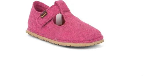 Froddo G1700378 Flexy Wooly Barefoot Fuxia - Kinder Halbschuhe in Rosa, Größe EU 33 - Bequeme Kinder-Halbschuhe aus Wolle mit Klettverschluss für einfaches Anziehen. Ideal für Homewear und bietet vollen Slipper-Comfort sowie extra Grip durch die Gummi-Sohle.