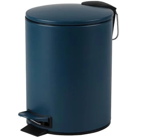 Urban Living 3 Liter Tret-Mülleimer Kosmetikeimer Tretmülleimer mit Absenkautomatik - herausnehmbarer Einsatz mit Henkel (Blau)