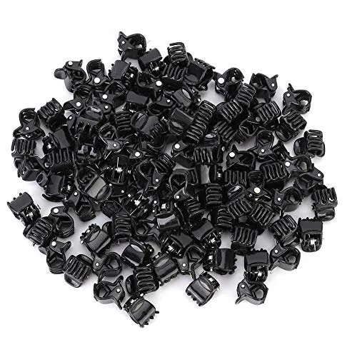 Stück Mini Haarspangen Set, Schwarze Kunststoff Haarclips, Rutschfeste Kiefer Schellen für Mädchen und Frauen 100