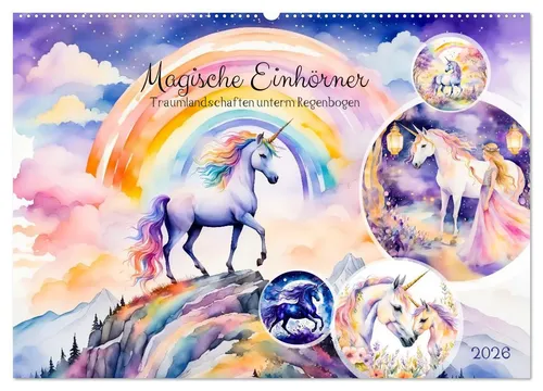 Anja Frost | Magische Einhörner - Traumlandschaften - Entdecke einen bezaubernden Kalender mit 14 Seiten voller magischer Einhörner und traumhafter Landschaften. Ideal für Kinder und Fantasieliebhaber!