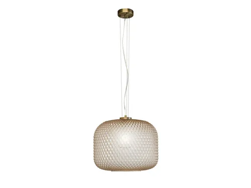 Luce Ambiente Design LED Pendelleuchte mit Relief Glas Lampenschirm Ø 40cm, Dimmfunktion, LED wechselbar, Warmweiß, Hängelampe inkl. Leuchmittel in 3 Stufen dimmbar über Licht-Schalter