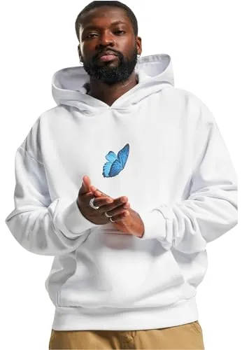 Mister Tee Unisex Kapuzenpullover Le Papillon Heavy Oversize Hoody White 4XL - Kapuzenpullover für Herren, stylischer Oversize-Schnitt für maximalen Komfort und lässigen Look.