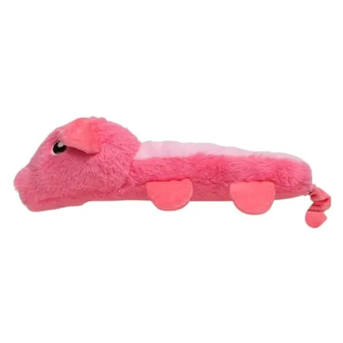 JACK AND VANILLA Interaktives rosa Schweinchen-Hundespielzeug, weich und langlebig, mit integrierter Pfeife, ideal zum Spielen, 32 cm, rosa, für alle Rassen