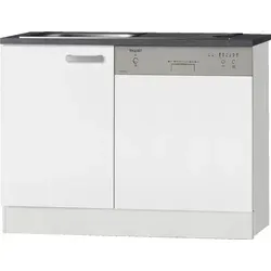 Küchen Spülenschrank Set mit Arbeitsplatte Oslo SPGSSET-9 in weiß 110 cm breit - Weiß