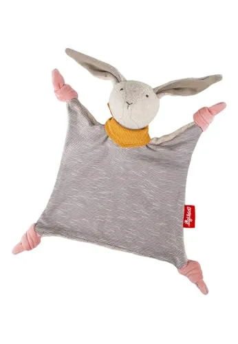SIGIKID 41936 Schnuffeltuch Hase - Rosa/Grau - Kuscheliges Schnuffeltuch für Babys, ideal zur Unterstützung der Beruhigung. Niedlicher Hase mit flacher Form, perfekt für kleine Hände. Waschbar und sicher, ein tolles Geschenk zur Geburt oder Taufe.