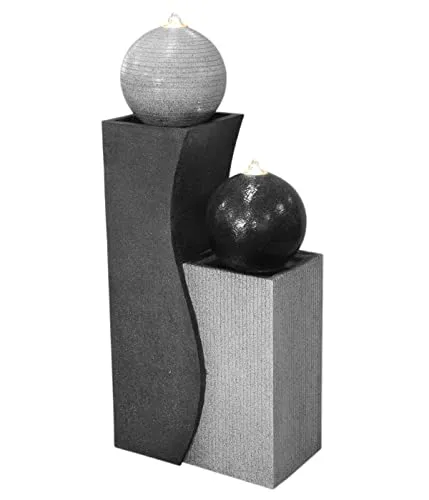 Dehner Gartenbrunnen Ying Yang mit LED Beleuchtung