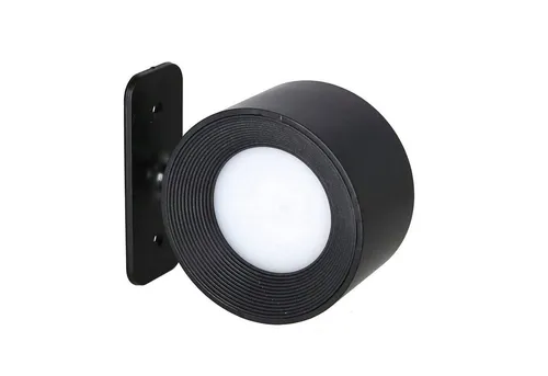 HAC24 Wandleuchte LED Akku Wandlampe Schwarz Warmweiß 3 Leuchtstufen, LED fest integriert, Wiederaufladbar, mit Magnet, 360°