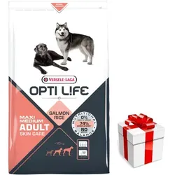 VERSELE-LAGA Opti Life Adult Skin Care Medium&Maxi 12,5kg - Hundefutter für gesunde Haut und glänzendes Fell - mit Lachs, perfekt für mittlere und große Rassen.