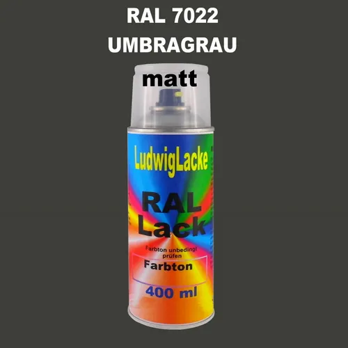 Ral Spraydose MATT 7022 Umbragrau 400ml Buntlack Decolack Farbenspray