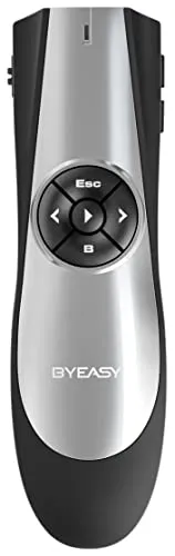 BYEASY Wireless USB 2.4 GHz Presenter präsentationsfernbedienung, PowerPoint-Präsentationsstift für die Fernbedienung, 30m Reichweite/PPT Red Pointer-Fernbedienung für Windows XP/Mac OS/Linux