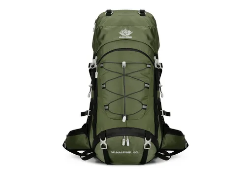 Maity Wanderrucksack 60L Ultraleichter Wasserdichter ergonomisch Trekkingrucksack (mit Regenhülle, mit Hüftgurt und Bauchtasche), Multifunktions Reisetasche für Klettern Camping Urlaub