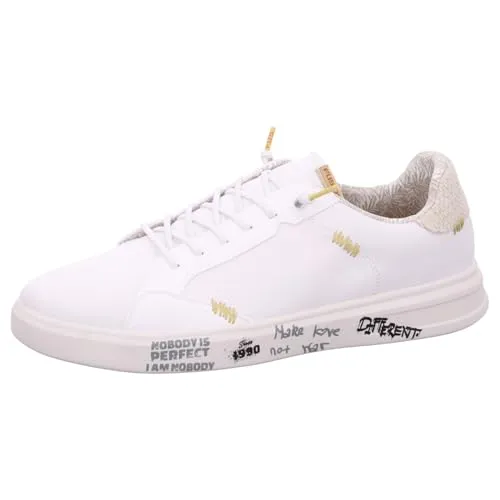 Fusion Alex Washed Canvas White EU 40 - Slipper & Mokassins für Herren, aus atmungsaktiver Baumwolle für ultimativen Sommerkomfort und gute Laune dank positiver Prints auf der Sohle.