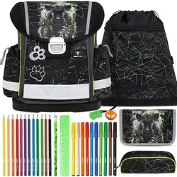 Belmil Schulranzen Set Classy 10-teilig 2025 Jungen Black Panther