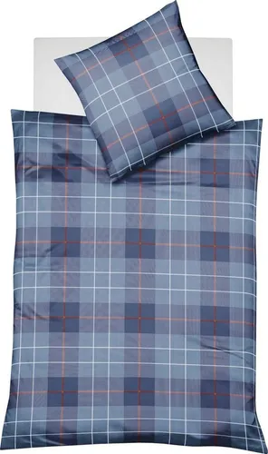fleuresse Bettwäsche Lech 4112 - 2-teiliges Flanell-Set in Blau - Bettwäsche aus 100% Baumwolle, edler Flanell, ideal für kalte Nächte. Pflegeleicht und mit verdecktem Reißverschluss für einfachen Bezugwechsel. Erhältlich in verschiedenen Größen.