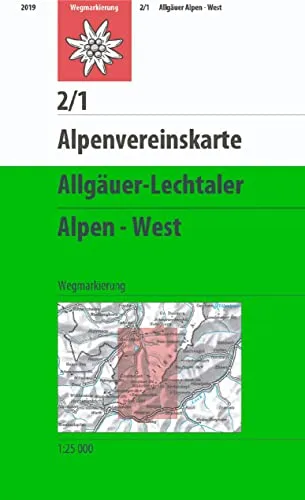 Allgäuer-Lechtaler Alpen - West: Topographische Karte 1:25.000 mit Wegmarkierungen: Topographische Karte. Wegmarkierung (Alpenvereinskarten)
