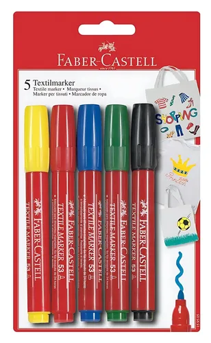 Faber Castell Textilmarker 5er
