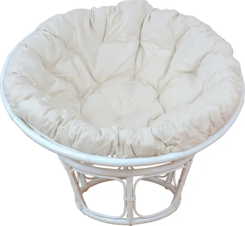 Papasansessel mit Kissen – Runder Relaxsessel aus Rattan