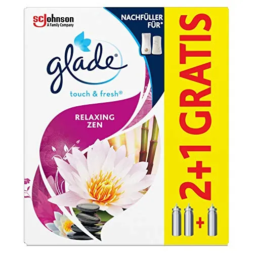 Glade Touch & Fresh (Brise One Touch), 2+1 Nachfüller für das Mini Spray, Raumduft, Relaxing Zen (3x10 ml), 30 ml