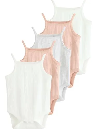 NEXT Baby Mädchen Trägerbodys im 5er-Pack Rosa 56-62
