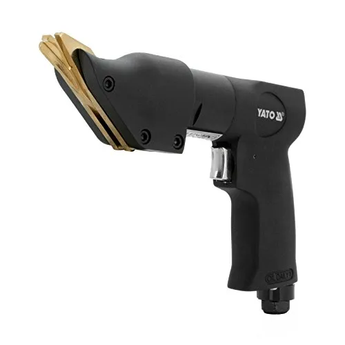 YATO Profi Druckluft Blechschere mit Pistolengriff - Knabber mit langlebigen Klingen und hohem Drehmoment für präzises Schneiden von Blech. Ideal für professionelle Anwendungen mit 1800 Hüben pro Minute und geringem Luftverbrauch.