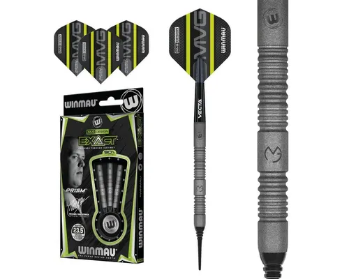WINMAU MvG Exact 21.5 Gramm Dartpfeile Set - Steel-Dartpfeile mit präzisionsgefertigten Durchmessern und handbearbeiteten Rillen für ein perfektes Spielgefühl, ideal für ambitionierte Spieler.