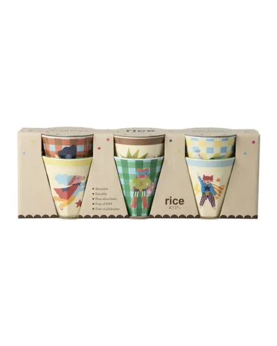 Rice Melamin Kinderbecher 6er-SET - Super Hero Blau 160ml - Bunte, bruchfeste Melamin-Becher im 6er-SET, ideal für Kinder. Spülmaschinengeeignet und perfekt für den täglichen Einsatz.