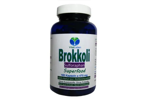 VitalLeben Brokkoli Broccoli Antioxidantien & Vitamine OHNE Zusatzsttoffe Kapseln, Dose à 180 St., 84,6 g, Art. 26820-180