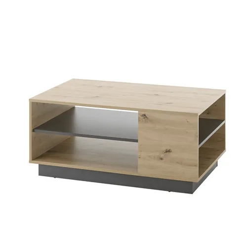 Lomadox Couchtisch CARDIFF-61, in Eiche Artisan Nb. mit Absetzungen in Graphit grau, : 100/46/60 cm