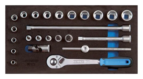 Gedore Werkzeugmodul CT1/3 Steckschlüssel-Satz 3/8 - 2308975 - Steckschlüssel-Satz mit 6,9 mm Antrieb, ideal für präzise Arbeiten in der Werkstatt oder im Heimwerkerbereich.