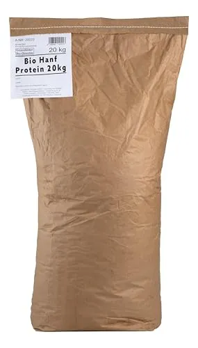 100% Bio Hanf Protein Mehl I Pulver I 50% Eiweiß I vegan I Natur belassen I Kaltgepresst I Erstpressung I nativ I Vorrat I (1 x 20kg)