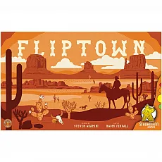 Strohmann Games Fliptown (DE) - Strategiespiel im Wilden Westen - Gesellschaftsspiel, erlebe spannende Abenteuer im Wilden Westen, strategisches Denken und Risikobereitschaft sind gefragt, Solo spielbar für 1-4 Spieler, ab 12 Jahren.