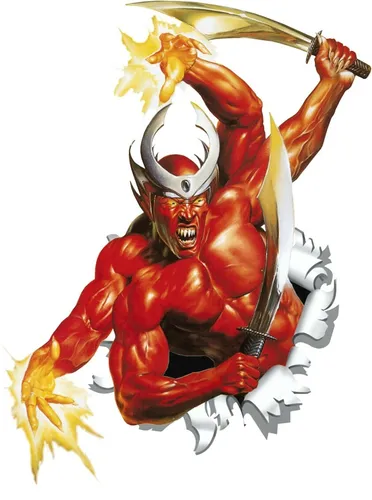 Aufkleber 3D - Einschussloch 300 x 300 mm Motiv Red Devil Sticker Tattoo Styling