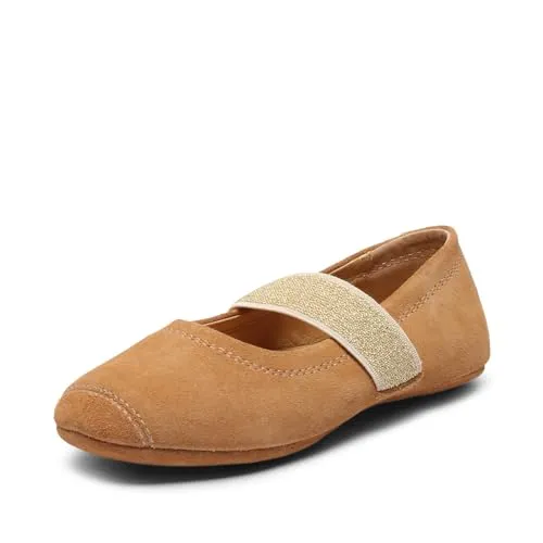 Bisgaard Ballet Tan Hausschuhe Größe EU 31 - Halbschuhe aus Leder mit Riemchen, gemütlich und warm für entspannte Momente zu Hause. Ideal für Kinder, bietet hohen Tragekomfort und einfache Handhabung durch Klettverschluss.