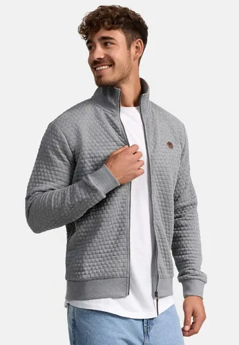Indicode Herren Bermie Sweatjacke mit Stehkragen | Stylische Cardigan für Männer, Lt Grey Mix, L - Hochwertige Sweatjacke aus weicher Baumwolle mit Stehkragen und Reißverschluss. Ideal für sportliche und lässige Looks. Bequem im Alltag und perfekt für jede Gelegenheit. Regular Fit für optimalen Tragekomfort.