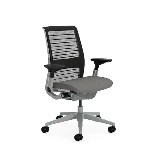 Steelcase Think Ergonomischer Bürostuhl mit LiveBack - Bürostuhl mit 4D-Armlehnen und nachhaltigem Design, bietet optimalen Komfort und Unterstützung durch anpassbare Funktionen und langlebige Materialien.