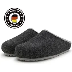 Pantoffelmann Filzclogs anthrazit 42 - Hausschuhe aus regionalem Wollfilz, atmungsaktiv und bequem. Hochwertige Qualität, nachhaltig und traditionell hergestellt in Deutschland.