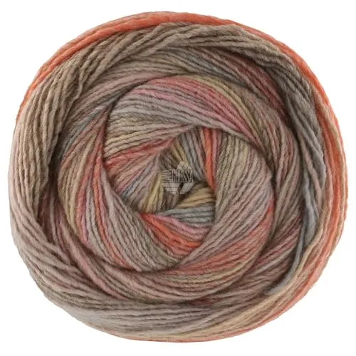 LANA GROSSA Gomitolo Intenso | Dochtgarn mit unregelmäßigem Ringeleffekt | Handstrickgarn aus 50% Schurwolle & 50% Acryl | 200g Wolle zum Stricken & Häkeln | 700m GarnFB 236